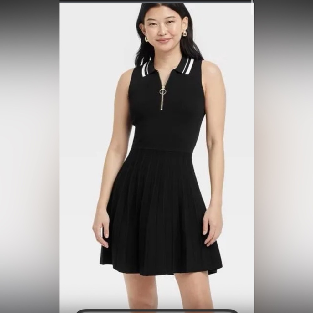 A New Day - Women's Tennis Tank Sweater Dress - A New Day Blac Black